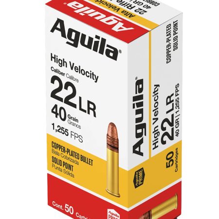 Aguila 1B220328 Super Extra Rimfire 22LR 40gr Copper Plated Solid Point 50 Per Box/40 Case