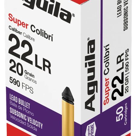 Aguila 1B220339 Super Colibri Rimfire 22LR 20gr Subsonic Lead 50 Per Box/20 Case