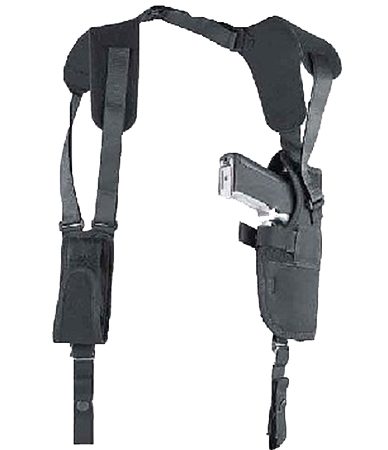 Uncle Mike's 75151 Pro-Pak Vertical Shoulder Holster Shoulder Size 15 Black Nylon Harness Fits Large Semi-Auto Fits 3.75-4.50" Barrel Right Hand