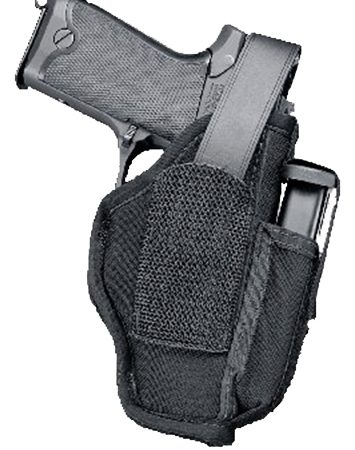 Uncle Mike's 70150 Sidekick Hip Holster IWB/OWB Size 15 Black Kodra Nylon Belt Clip Fits Large Semi-Auto Fits 3.75-4.50" Barrel Ambidextrous