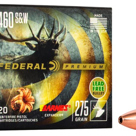 Federal P460XB1 Premium  460S&W Mag 275gr Barnes Expander BRX 20 Per Box/10 Case