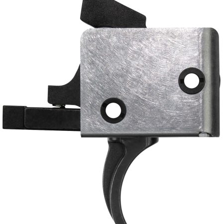 CMC Triggers 92501 Drop-In  Single-Stage Curved Trigger w/ 4-4.50 lbs Draw Weight & Black/Silver Finish