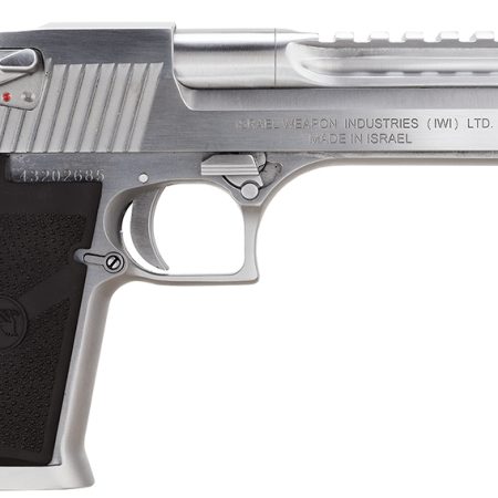 Magnum Research DE44BC Desert Eagle Mark XIX 44 Rem Mag Caliber with 6" Picatinny Barrel, 8+1 Capacity, Overall Brushed Chrome Finish Carbon Steel, Beavertail Frame, Serrated Slide & Black Rubber Grip