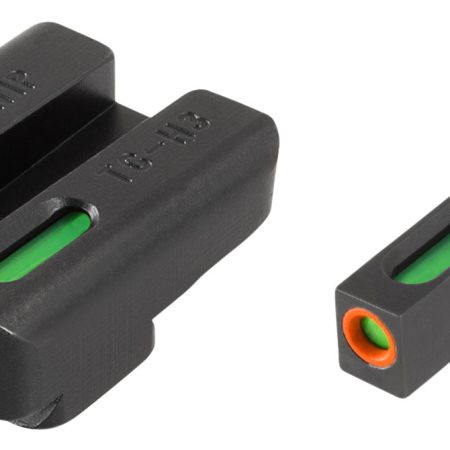 TruGlo TG13FN1PC TFX Pro  Black | Green Tritium & Fiber Optic Orange Outline Front Sight Green Tritium & Fiber Optic Rear Sight