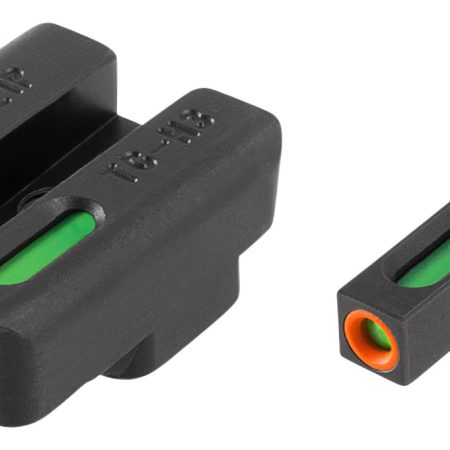 TruGlo TG13TA2PC TFX Pro  Black | Green Tritium & Fiber Optic Orange Outline Front Sight Green Tritium & Fiber Optic Rear Sight
