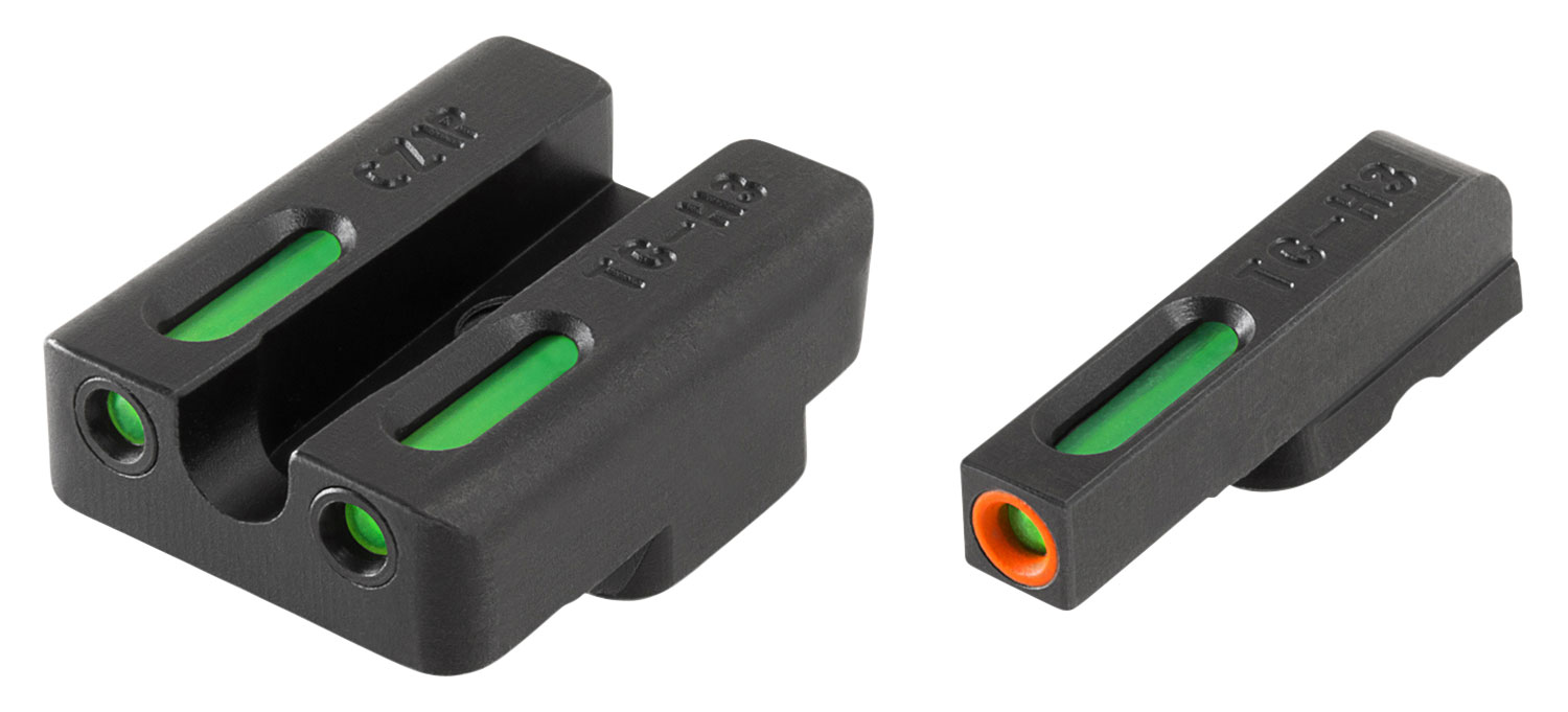 TruGlo TG13WA2PC TFX Pro Black | Green Tritium & Fiber Optic Orange Outline Front Sight Green Tritium & Fiber Optic Rear Sight