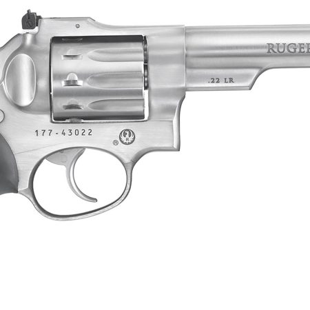 Ruger 1757 GP100  Medium Frame 22 LR 10rd 5.50" Satin Stainless Barrel, Frame & Cylinder, Black Rubber w/Wood Insert Grip, Transfer Bar Safety, Exposed Hammer