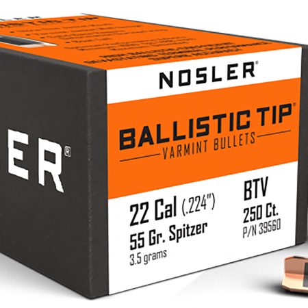 Nosler 39560 Ballistic Tip  22Cal 55gr Spitzer Point 250/Box