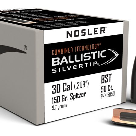 Nosler 51150 Ballistic Silvertip  30Cal 150gr Spitzer 50/Box