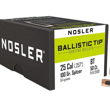 Nosler 25100 Ballistic Tip  25Caliber 100gr Spitzer 50/Box