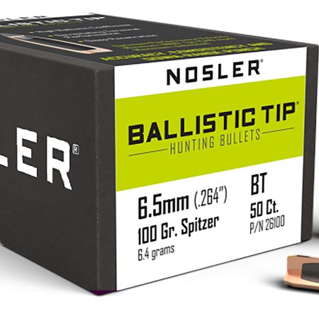 Nosler 26100 Ballistic Tip  6.5Creedmoor 100gr Spitzer 50/Box