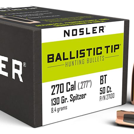 Nosler 27130 Ballistic Tip  270Caliber 130gr Spitzer 50/Box