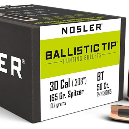 Nosler 30165 Ballistic Tip  30Cal 165gr Spitzer 50/Box