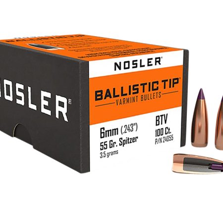 Nosler 24055 Ballistic Tip  6mm 55gr Spitzer 100/Box