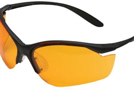 Howard Leight R01537 Uvex Vapor II Shooting Glasses Adult Orange Lens Anti-Fog Polycarbonate Black Frame