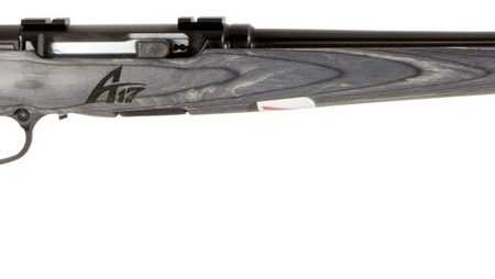 Savage Arms 47008 A17 Sporter Full Size 17 HMR 10+1 22" Satin Black Sporter Barrel, Satin Black Drilled & Tapped Carbon Steel Receiver, Gray Fixed Laminate Stock, Right Hand
