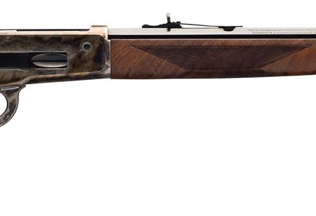 Winchester Repeating Arms 534227142 Model 1886 Deluxe Full Size 45-70 Gov 8+1 24" Brushed Polish Blued Octagon Barrel, Color Case Hardened  Steel Receiver, Satin Walnut Fixed w/Pistol Grip Stock