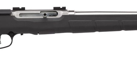 Savage Arms 47216 A22 FSS Full Size 22 LR 10+1 22" Matte Sporter Barrel, Matte Drilled & Tapped Stainless Steel Receiver, Matte Black Fixed Synthetic Stock, Right Hand