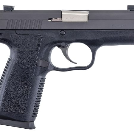 Kahr Arms KP4544N P *CA Compliant 45 ACP Caliber with 3.40" Barrel, 6+1 or 7+1 Capacity, Black Finish Frame, Serrated Matte Black Stainless Steel Slide, Textured Polymer Grip & TruGlo Night Sights