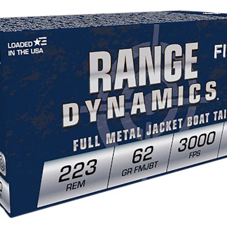 Fiocchi 223C Range Dynamics  223Rem 62gr Full Metal Jacket Boat Tail 50 Per Box/20 Case