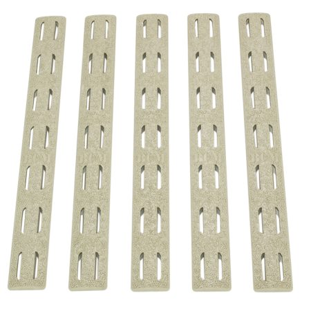BCM KMRRPFDE5 KeyMod Rail Panel Kit  AR-15 Flat Dark Earth Polymer 5 Pack