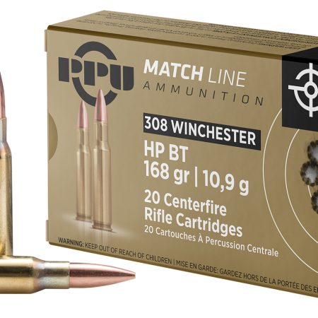 PPU PPM3082 Match  308Win 168gr Hollow Point Boat Tail 20 Per Box/10 Case