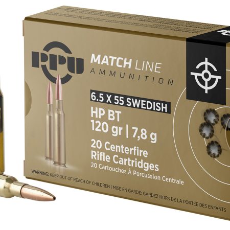 PPU PPM6 Match  6.5x55Swedish 120gr Hollow Point Boat Tail 20 Per Box/10 Case