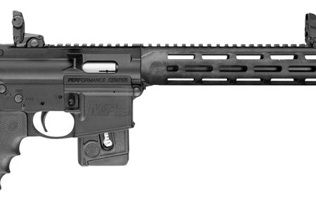 Smith & Wesson 10205 M&P15-22 Sport Performance Center 22 LR Caliber with 10+1 Capacity, 18" Threaded Barrel, Matte Black Metal Finish & Adjustable Vltor Black Synthetic Stock Right Hand