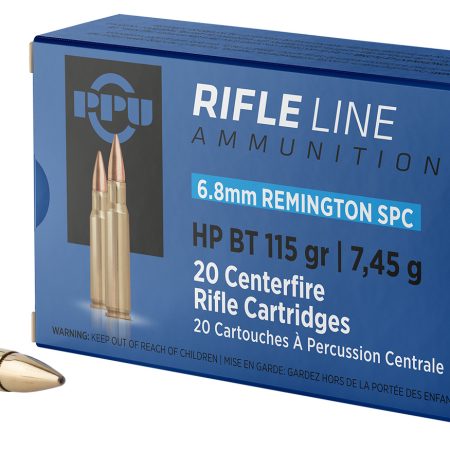 PPU PP68H Standard Rifle  6.8mmRemSPC 115gr Hollow Point Boat Tail 20 Per Box/50 Case