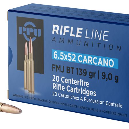 PPU PP6CF Metric Rifle  6.5x52mmCarcano 139gr Full Metal Jacket Boat Tail 20 Per Box/10 Case