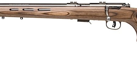 Savage Arms 96210 93R17 BTVLSS Full Size 17 HMR 5+1 21" Satin Heavy Button Rifled Barrel, Satin Drilled & Tapped Stainless Steel Receiver, Natural Brown Thumbhole Laminate Stock, Left Hand