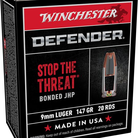 Winchester Ammo S9MMPDB1 Defender  9mmLuger 147gr Bonded Jacket Hollow Point 20 Per Box/10 Case