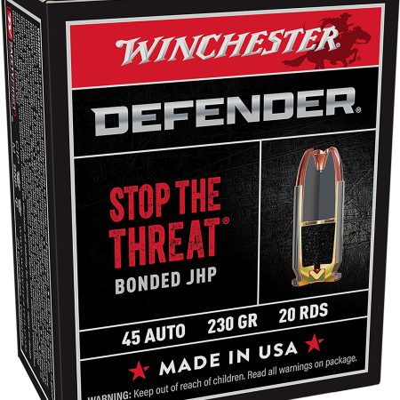 Winchester Ammo S45PDB Defender  45ACP 230gr Bonded Jacket Hollow Point 20 Per Box/10 Case