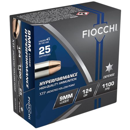 Fiocchi 9XTPC25 Hyperformance  9mmLuger 124gr Hornady XTP Hollow Point 25 Per Box/20 Case