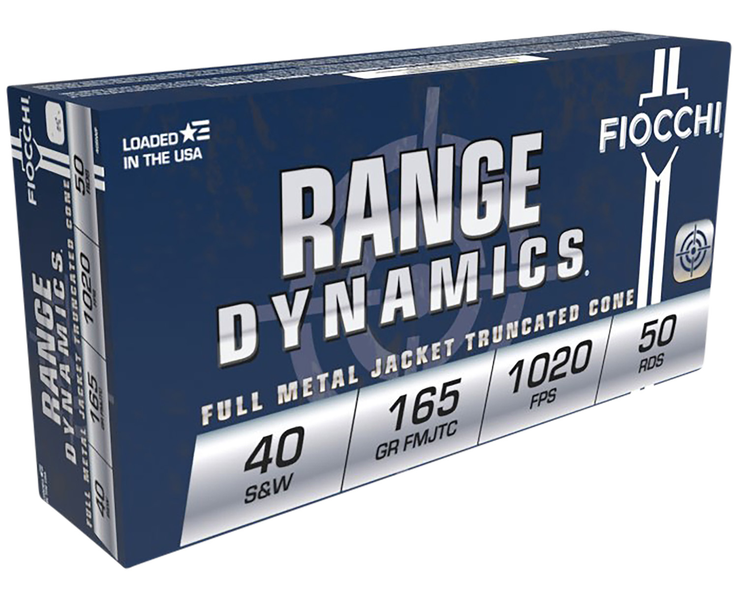 Fiocchi 40SWF Range Dynamics 40S&W 165gr Full Metal Jacket Truncated Cone 50 Per Box/20 Case