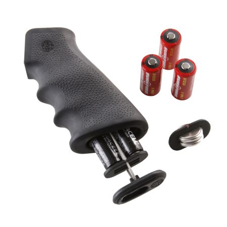 Hogue 15010 OverMolded Grip Cobblestone Black Rubber with Finger Grooves & Storage Compartment for AR-15, M16 (Batteries Not Included)