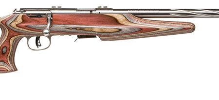 Savage Arms 92750 93 BSEV Full Size 22 WMR 5+1 21" Matte Heavy Spiral Fluted Barrel, Matte Stainless Steel Drilled & Tapped Receiver, Royal Jacaranda Thumbhole Laminate Stock, Right Hand