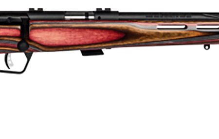 Savage Arms 25735 Mark II BRJ Full Size 22 LR 5+1 21" Matte Black Spiral Fluted Barrel, Matte Black Drilled & Tapped Carbon Steel Receiver, Royal Jacaranda Fixed Laminate Stock, Right Hand