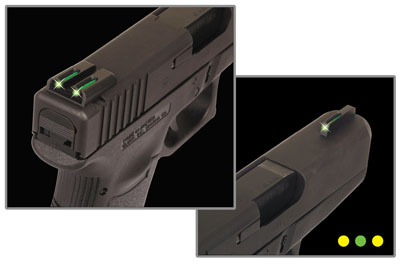 TruGlo TG131MPTY TFO  Green/Tritium/Fiber Optic Front Sight-Yellow/Tritium/Fiber Optic Rear Sight Smith & Wesson M&P