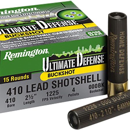 Remington Ammunition 20697 Ultimate Defense Buckshot 410Gauge 2.50" 000Buck Shot 15 Per Box/10 Case