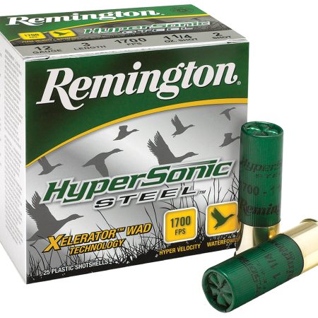 Remington Ammunition 26775 HyperSonic Steel 12Gauge 3" 1 1/4oz 2Shot 25 Per Box/10 Case