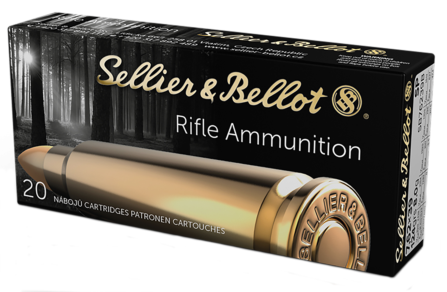 Sellier & Bellot SB76239B Rifle 7.62x39mm 124gr Soft Point 20 Per Box/30 Case