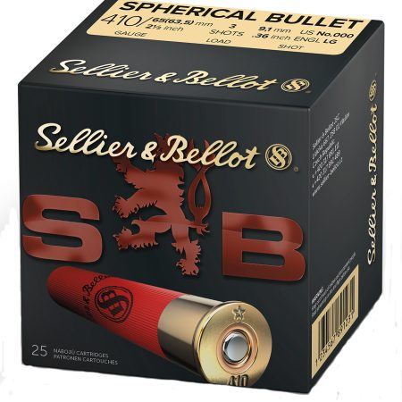 Sellier & Bellot SB410A Hunting  410Gauge 2.50" 3Pellets 1/2oz Spherical 000Buck Shot 25 Box/20 Case