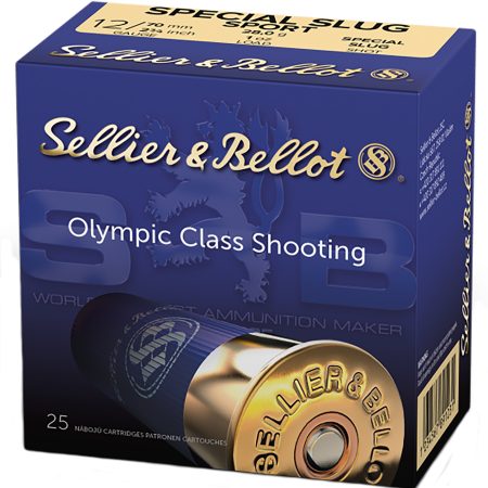 Sellier & Bellot SB12SLUG Shotgun  12Gauge 2.75" 1oz Rifled Slug Shot 25 Per Box/10 Case