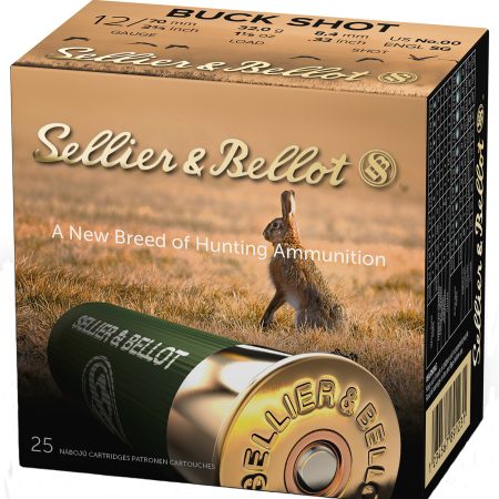 Sellier & Bellot SB12BSG Hunting  12Gauge 2.75" 9Pellets 1 1/8oz 00Buck Shot 25 Box/10 Case