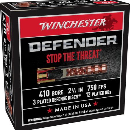 Winchester Ammo S410PDX1 PDX1 Defender  410Gauge 2.50" 3Defense Discs 12BBs Shot 10 Per Box/10 Case