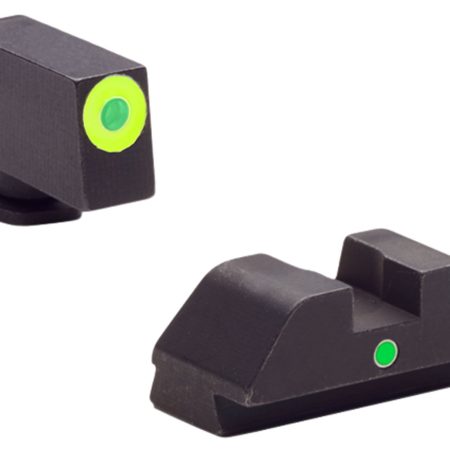 AmeriGlo GL305 i-Dot Sight  Set for Glock  Green Tritium LumiGreen Outline Front Sight-Green Tritium Rear Sight
