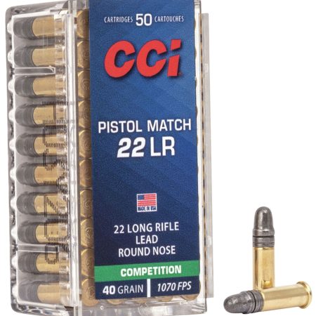 CCI 0051 Pistol Match Competition 22LR 40gr Lead Round Nose 50 Per Box/100 Case