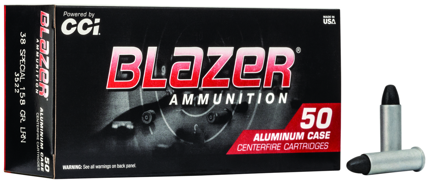 CCI 3522 Blazer Handgun 38Special 158gr Lead Round Nose 50 Per Box/20 Case