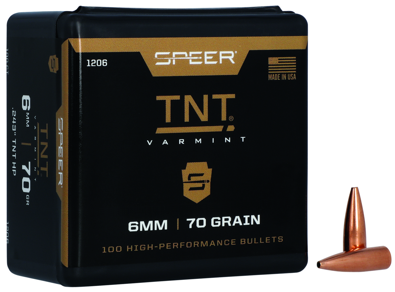 Speer 1206 TNT 6mm 70gr Jacketed Hollow Point 100 Per Box/5 Case